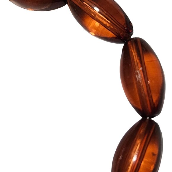 Boho Amber Colored Oval Beaded Stretch Bracelet Retro Fashion Jewelry Women - Picture 2 of 3